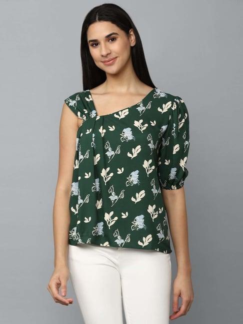 allen solly green printed top