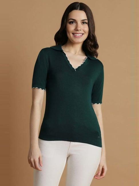 allen solly green regular fit top