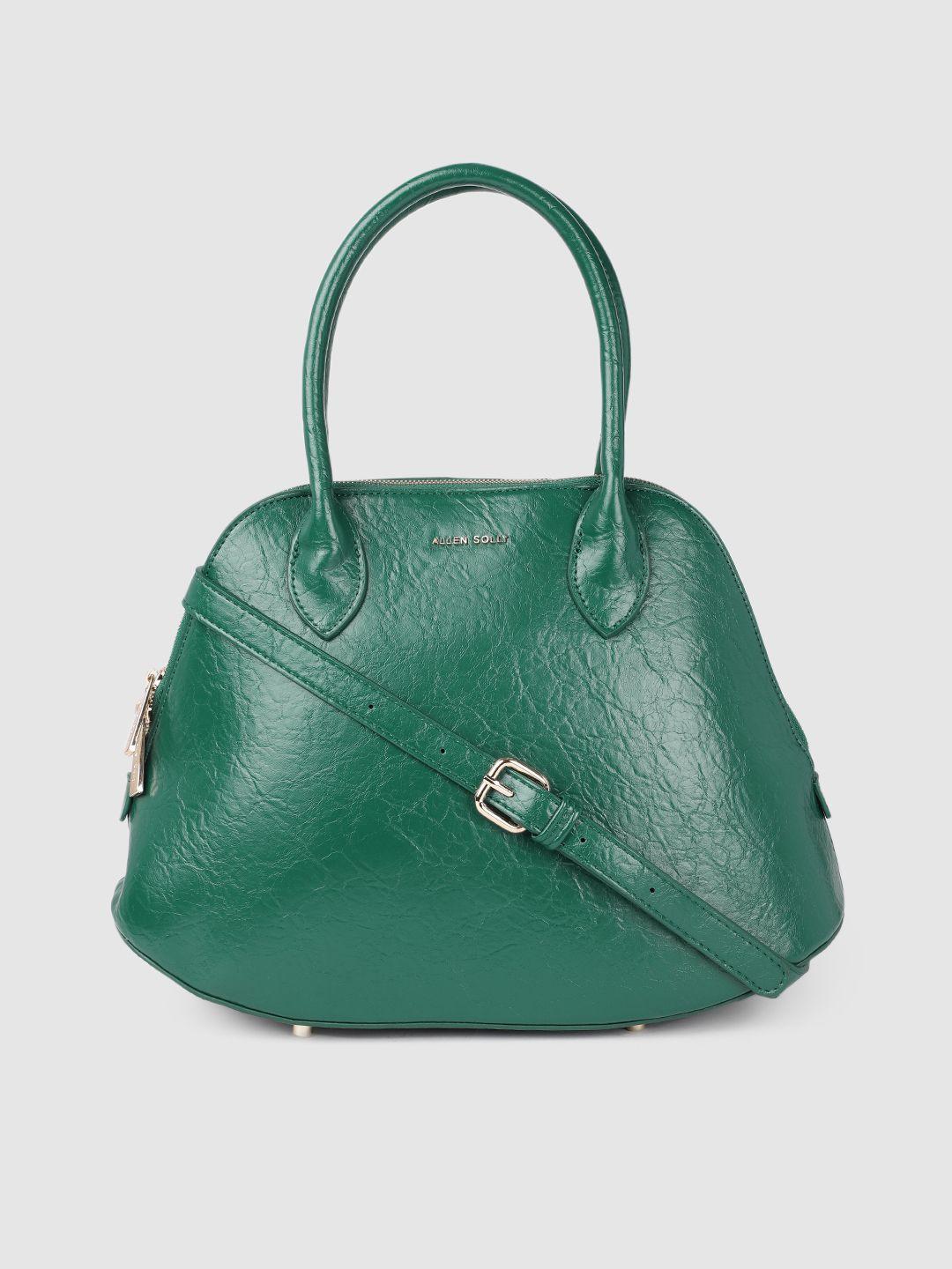 allen solly green solid handheld bag