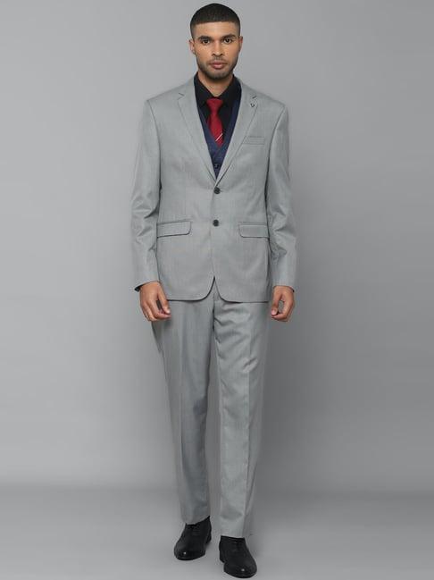 allen solly grey  slim fit three piece suit