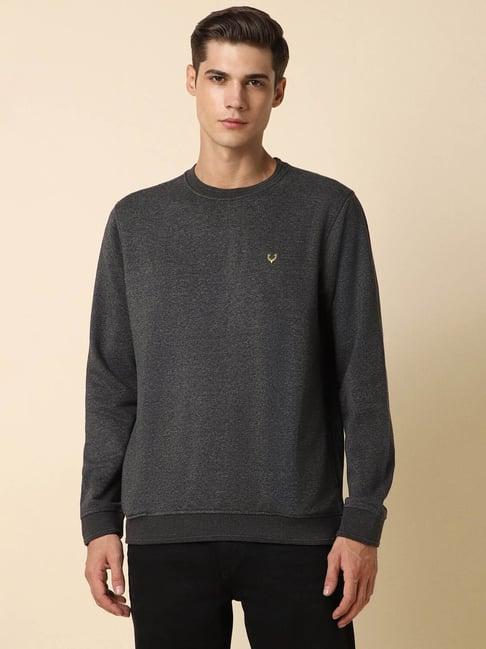 allen solly grey cotton regular fit sweatshirt