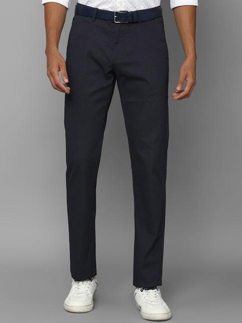 allen solly grey cotton regular fit texture trousers