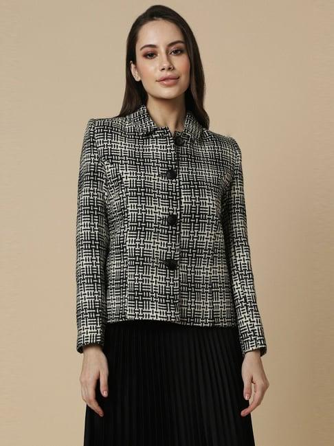 allen solly grey printed jacket