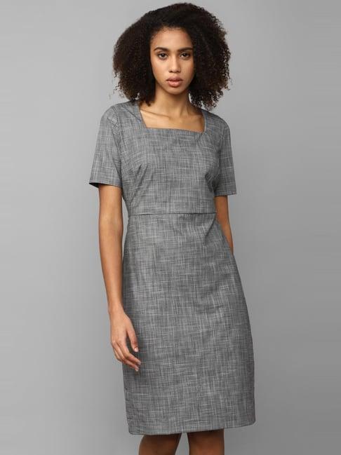 allen solly grey printed shift dress