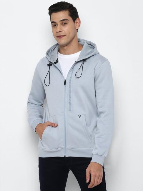 allen solly grey regular fit hoodie