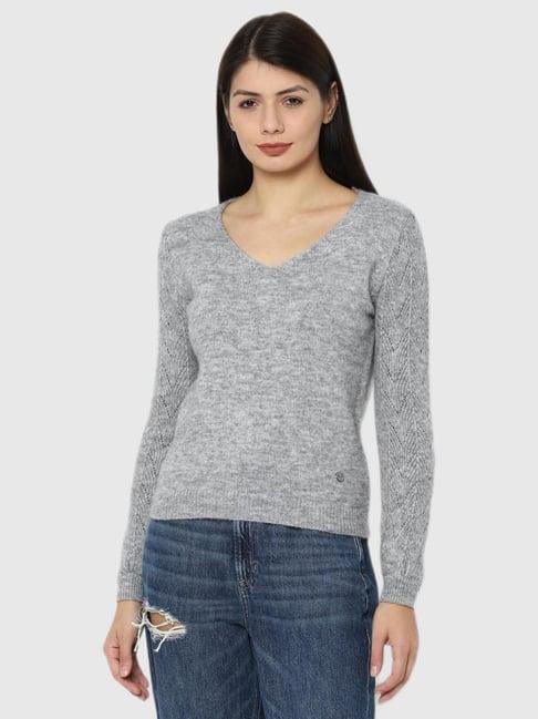 allen solly grey regular fit sweater