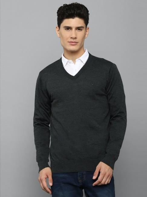 allen solly grey regular fit texture sweater