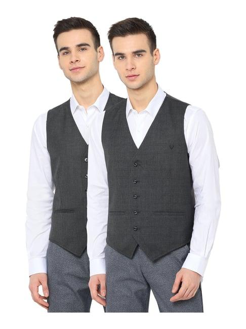 allen solly grey sleeveless v neck waistcoat