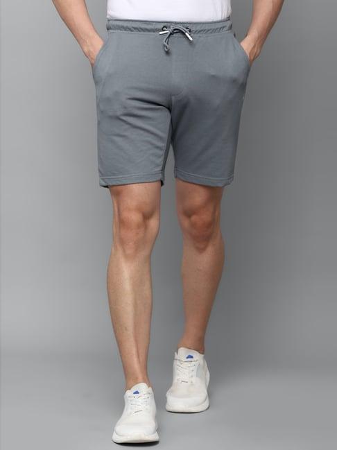 allen solly grey slim fit shorts