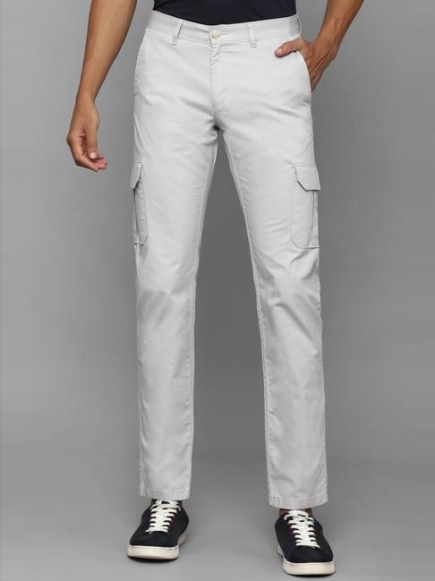 allen solly grey slim fit trousers