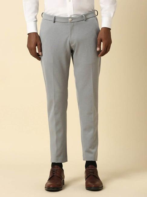 allen solly grey slim fit trousers