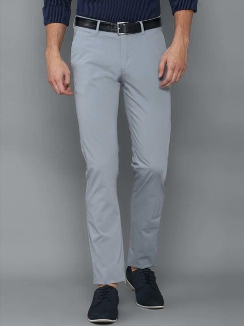 allen solly grey slim fit trousers