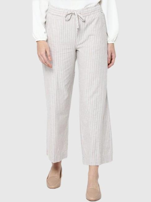 allen solly grey striped culottes