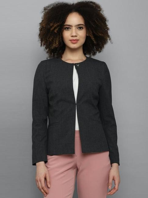 allen solly grey textured blazer