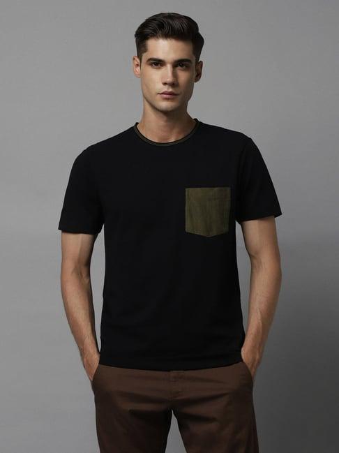 allen solly jeans black regular fit t-shirt