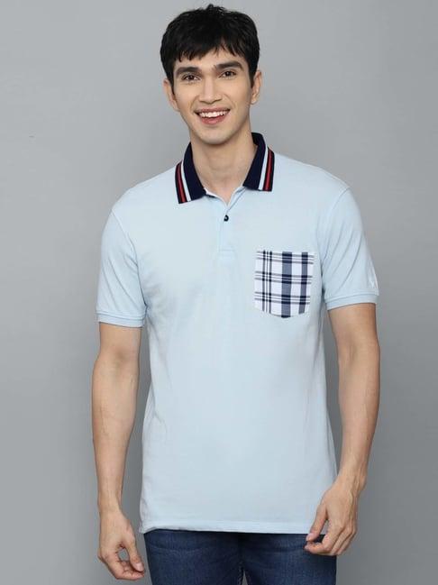 allen solly jeans blue cotton regular fit polo t-shirt