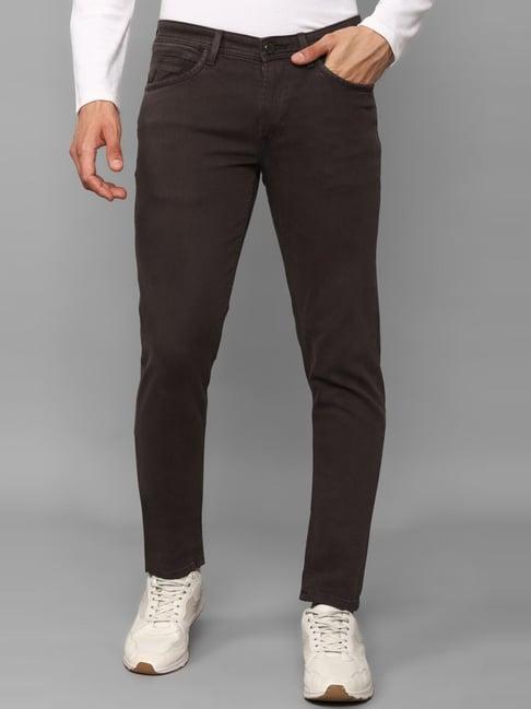 allen solly jeans brown cotton skinny fit jeans