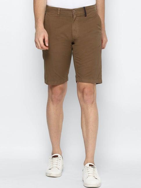 allen solly jeans brown slim fit shorts