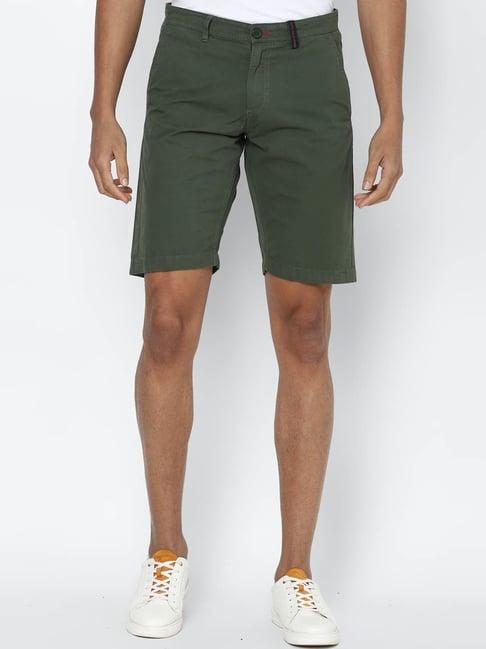 allen solly jeans green slim fit shorts