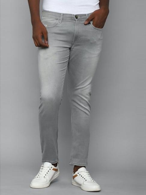 allen solly jeans grey cotton slim fit jeans