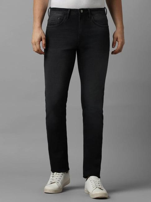 allen solly jeans mid black slim fit jeans