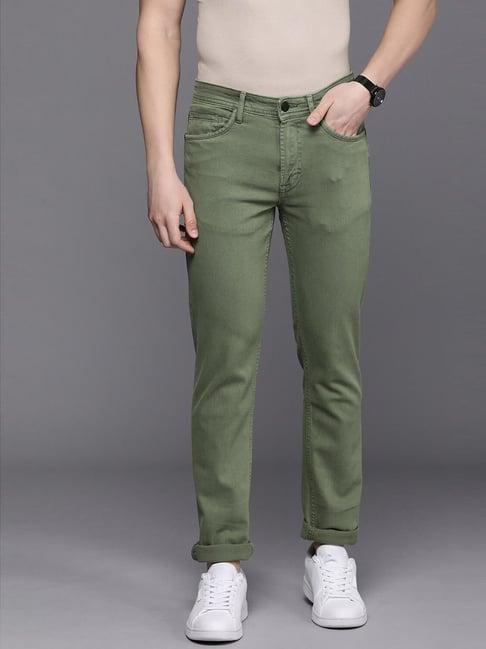 allen solly jeans olive skinny fit jeans