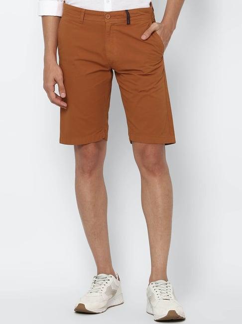 allen solly jeans orange slim fit shorts