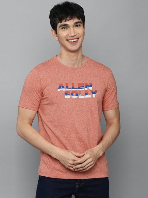 allen solly jeans peach cotton regular fit t-shirt