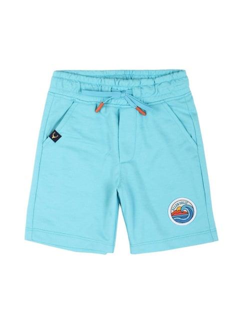 allen solly junior aqua blue solid shorts