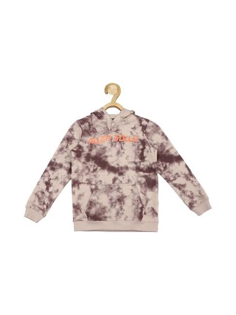 allen solly junior beige printed full sleeves sweatshirt