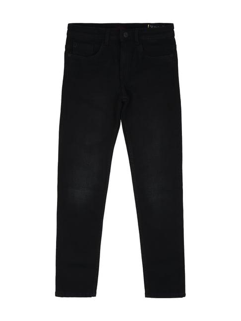 allen solly junior black cotton regular fit jeans