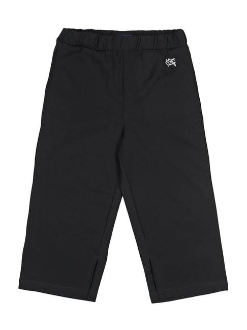 allen solly junior black cotton regular fit trousers