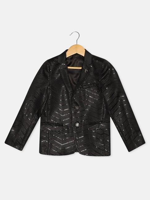 allen solly junior black embellished blazer