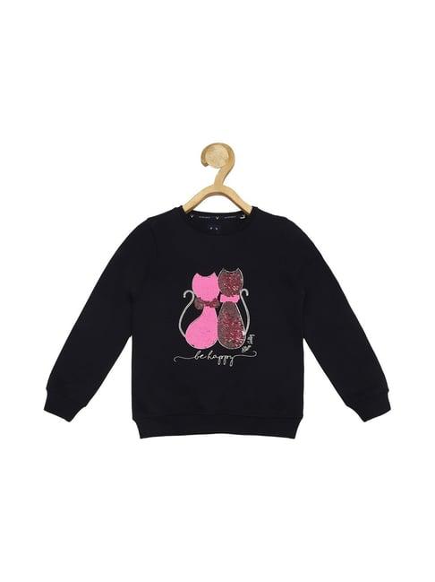 allen solly junior black embellished full sleeves sweatshirt