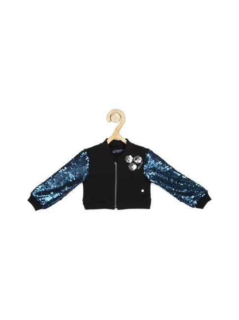 allen solly junior black embellished jacket