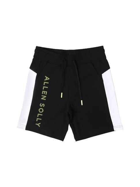 allen solly junior black printed shorts