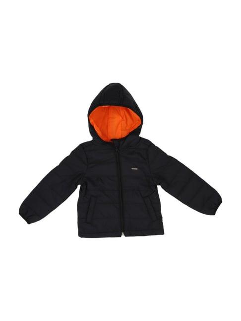 allen solly junior black quilted hooded jacket