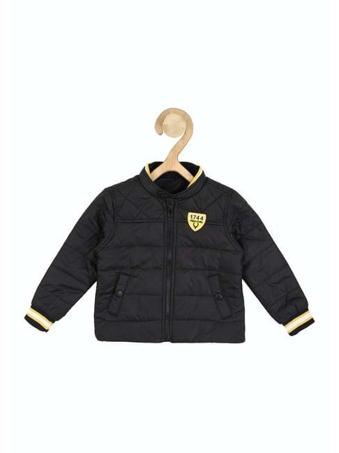 allen solly junior black regular fit full sleeves jacket