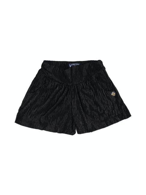 allen solly junior black self design shorts