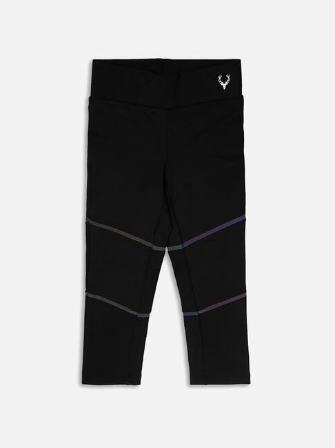 allen solly junior black solid leggings