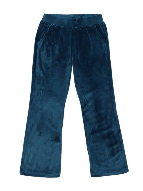 allen solly junior blue solid trousers