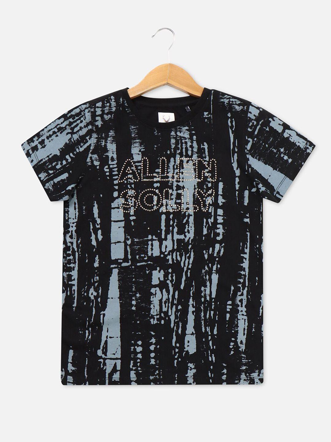 allen solly junior boys abstract printed pure cotton t-shirt