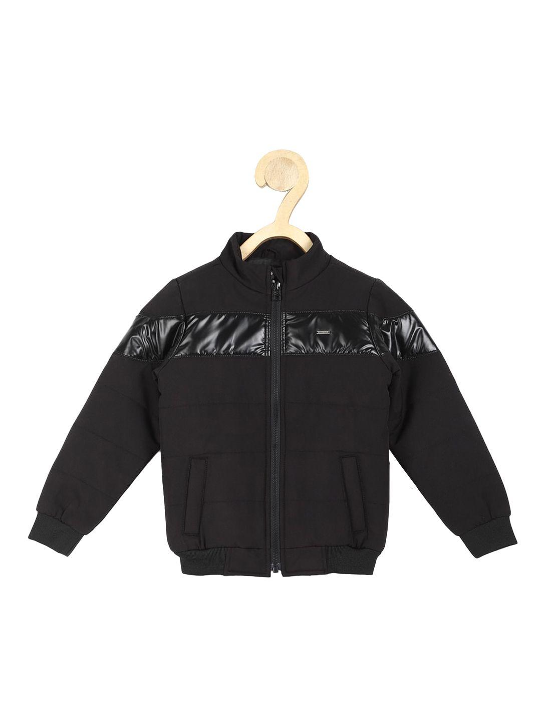 allen solly junior boys black crop puffer jacket