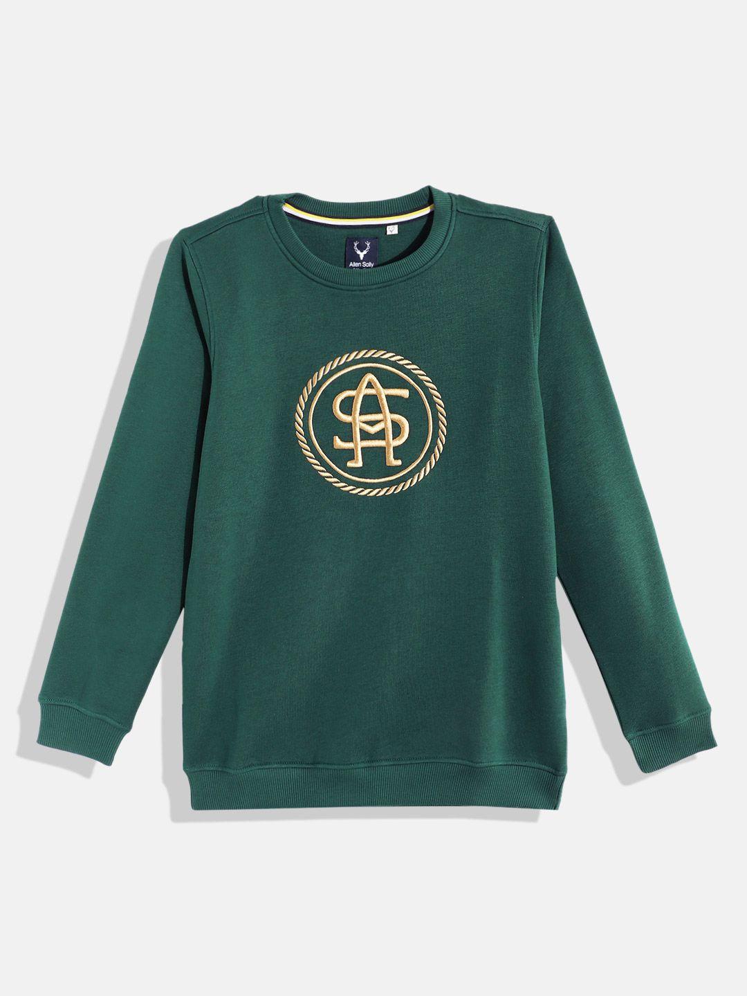 allen solly junior boys brand logo embroidred round neck sweatshirt