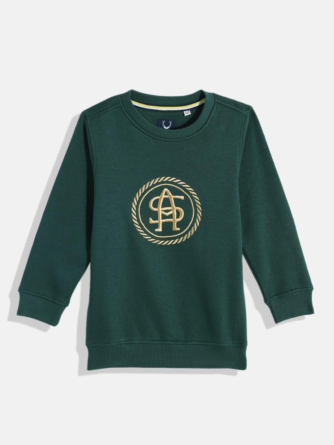 allen solly junior boys brand logo embroidred round neck sweatshirt