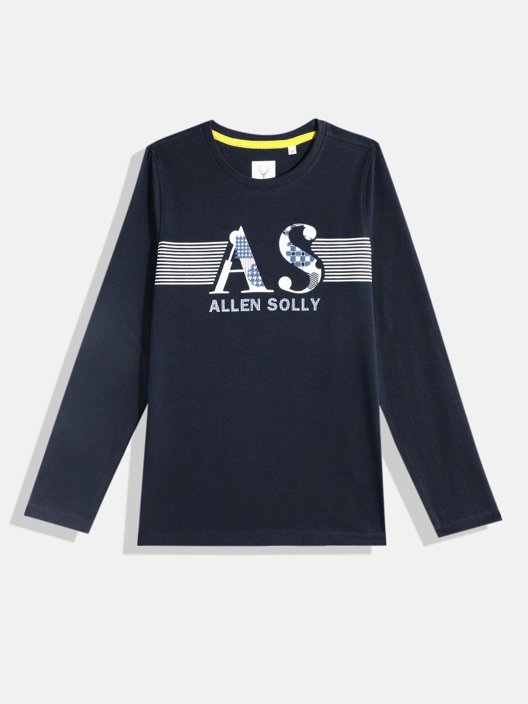 allen solly junior boys brand logo printed pure cotton t-shirt