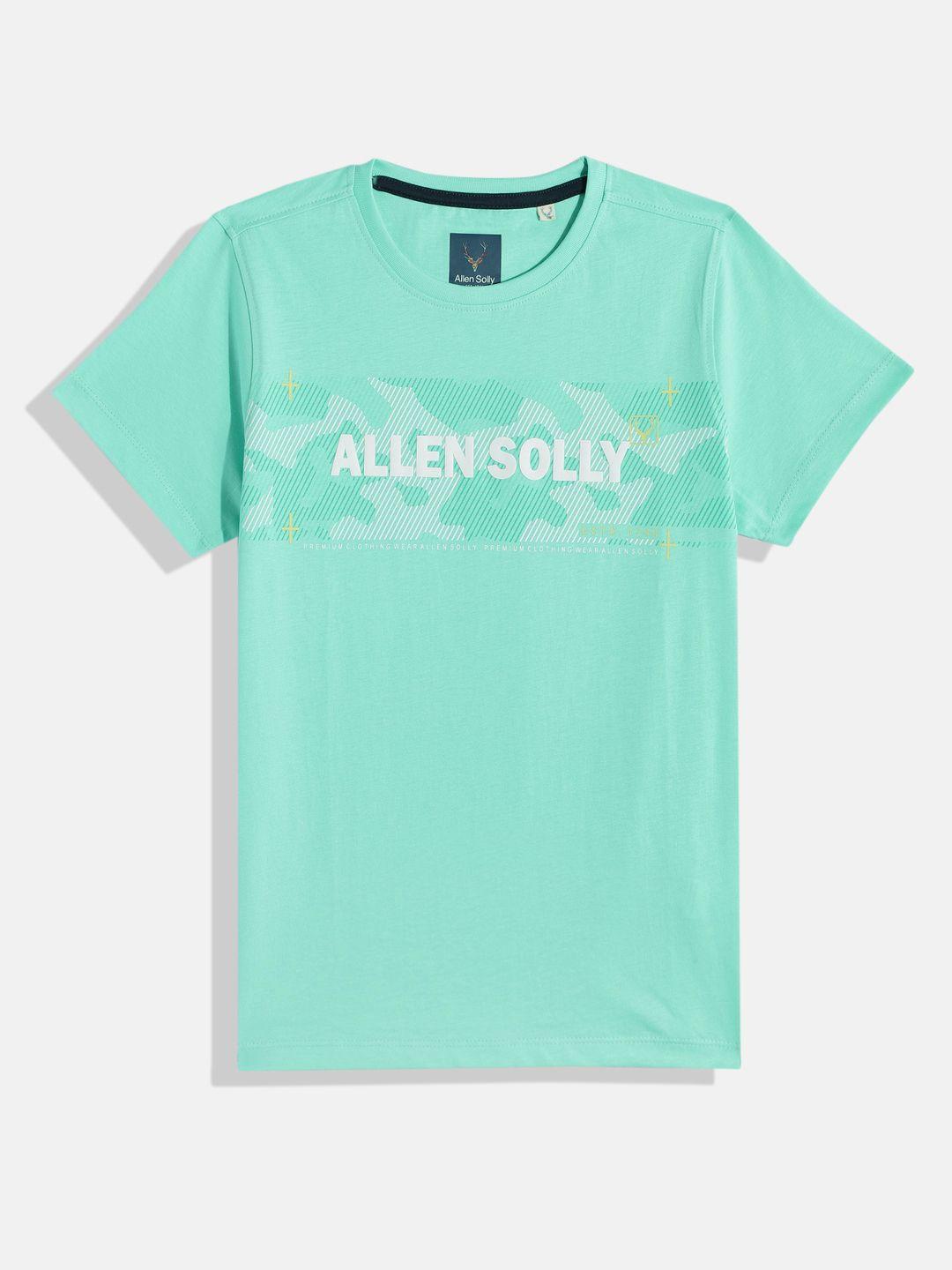 allen solly junior boys brand logo printed pure cotton t-shirt