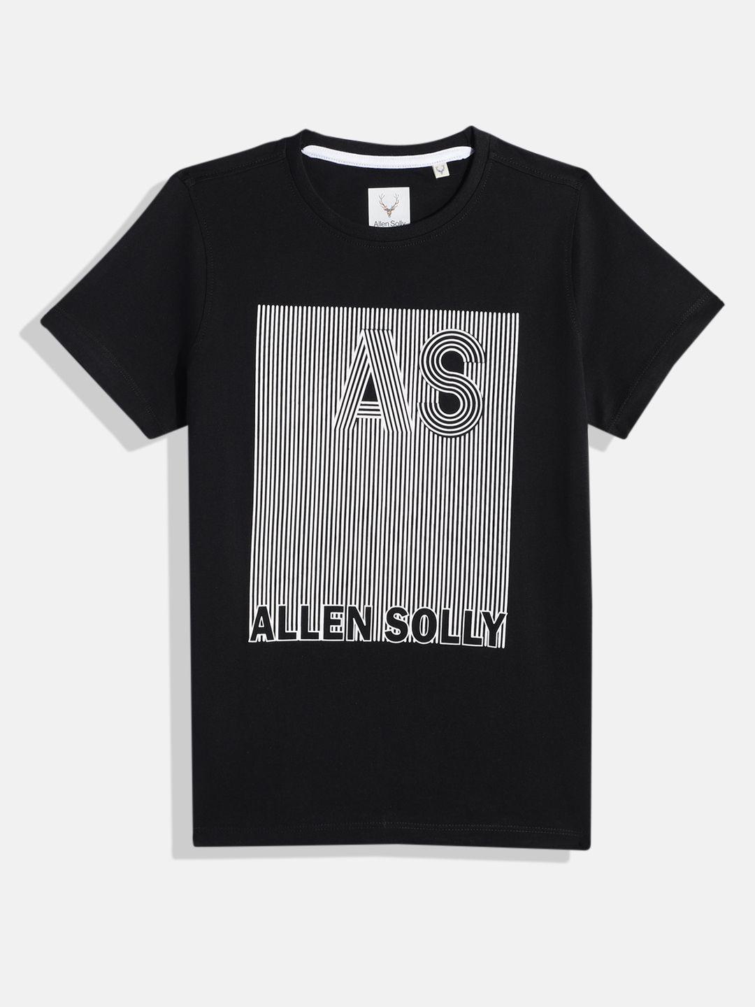 allen solly junior boys brand logo printed pure cotton t-shirt