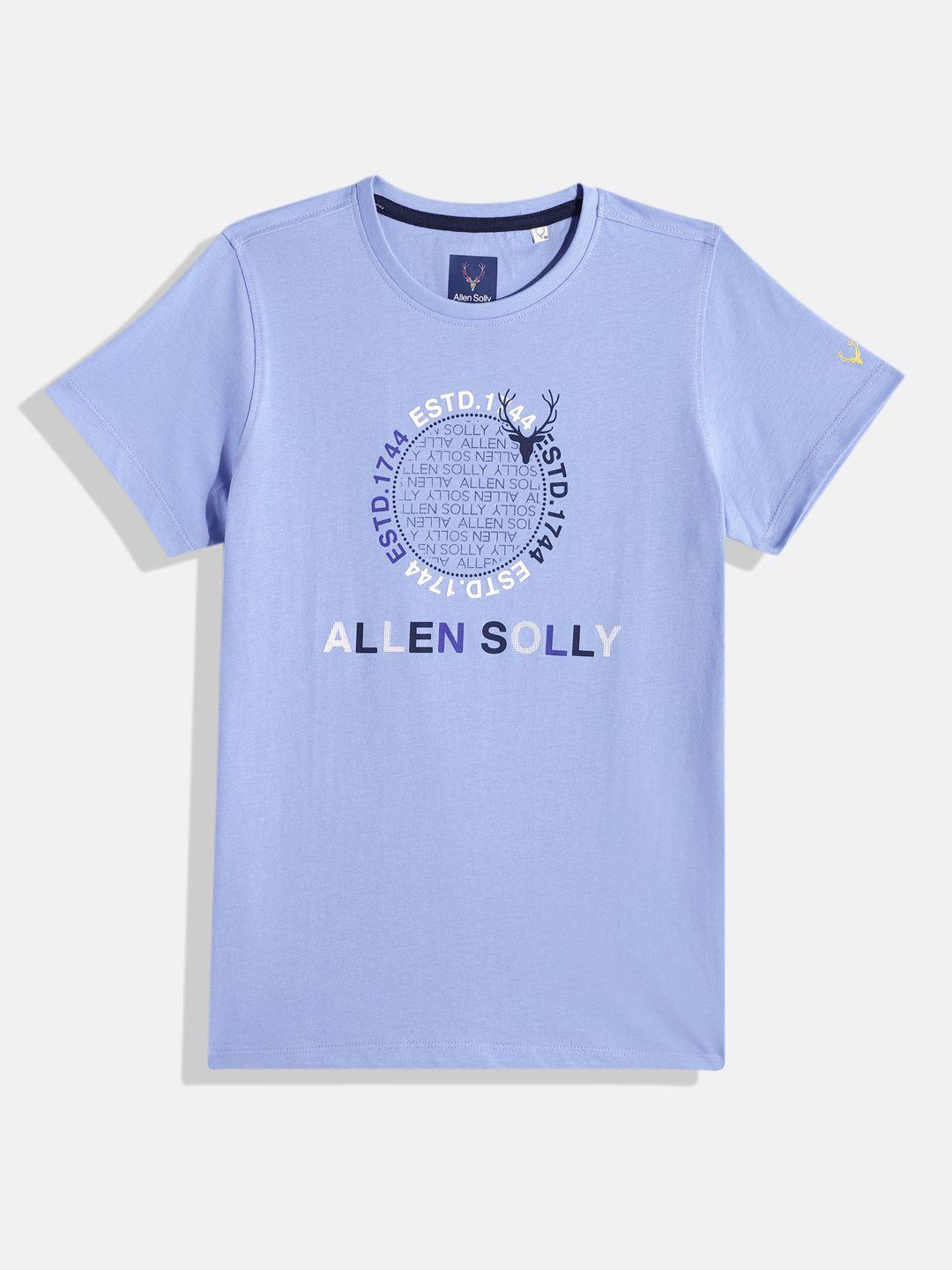 allen solly junior boys brand logo printed pure cotton t-shirt