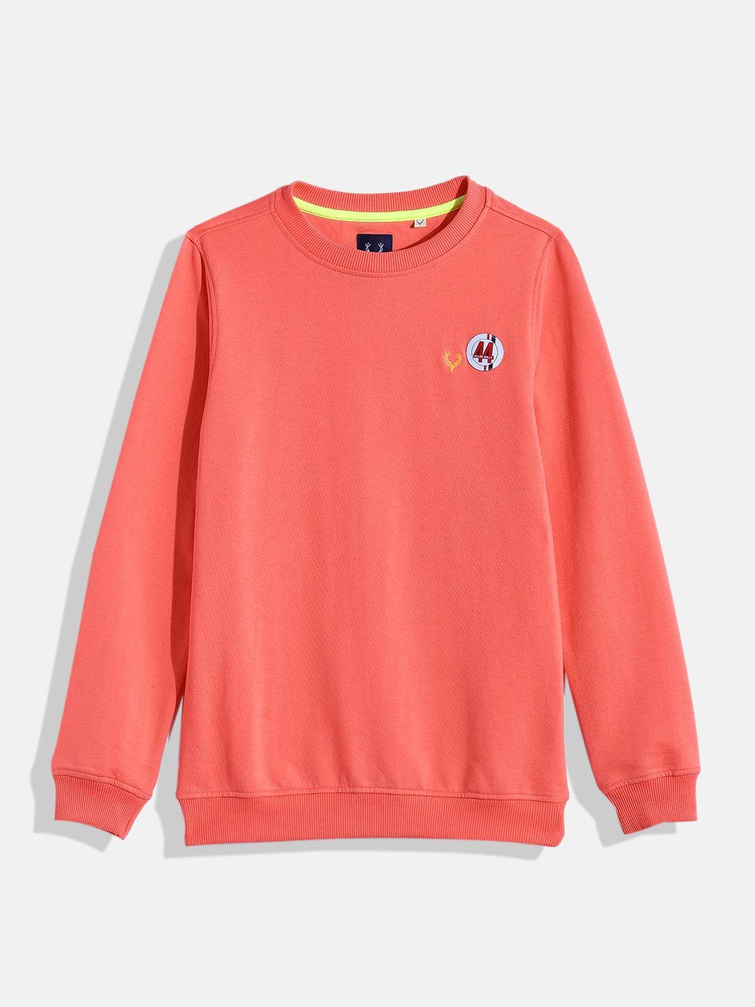 allen solly junior boys coral pink sweatshirt